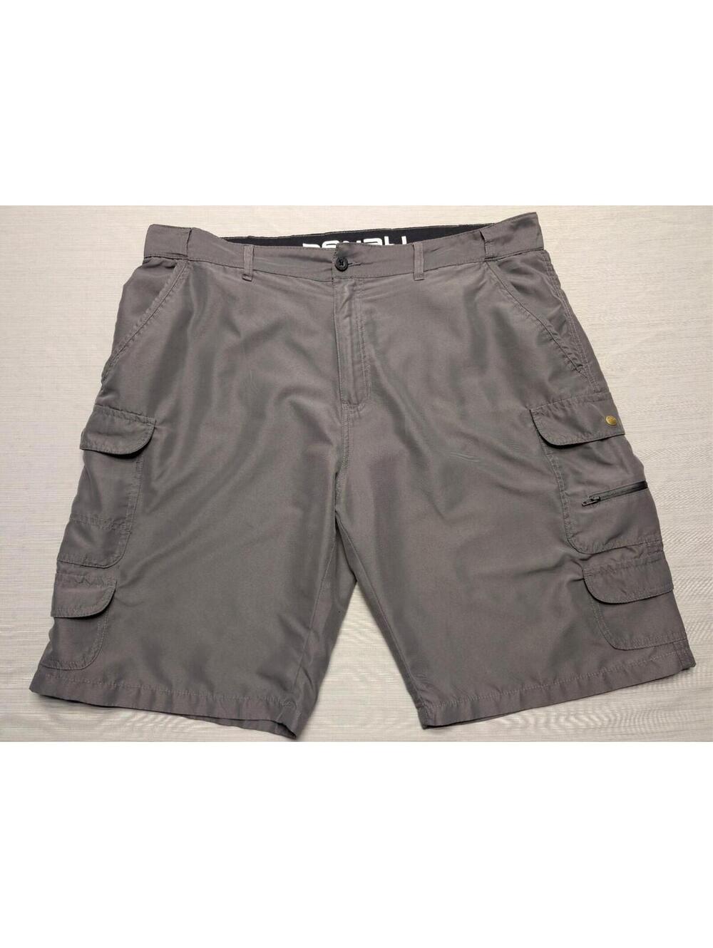 Men's Denali Lightweight Gray Cargo Shorts Multiple Pockets Size 40